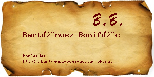 Bartánusz Bonifác névjegykártya
